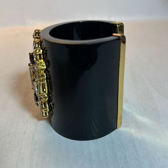 Juicy Couture Black Gold Rhinestone Cuff Bracelet - Picture 4 of 7